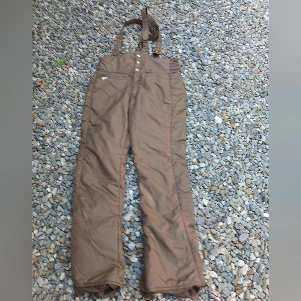 Gerry Nylon Ski Snow Pants Bib Overalls Mens XLarge Brown